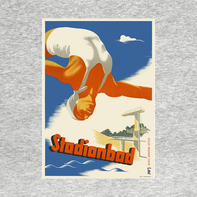 Stadionbad Austria Vintage Poster 1935 by vintagetreasure
